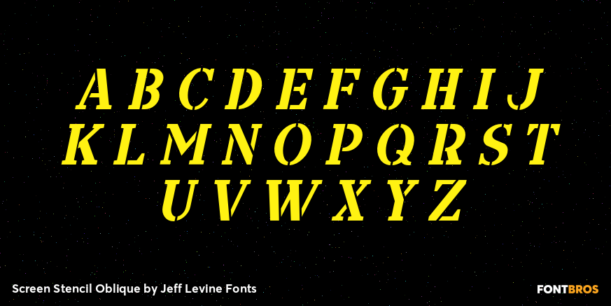 Screen Stencil Oblique Font Poster #3
