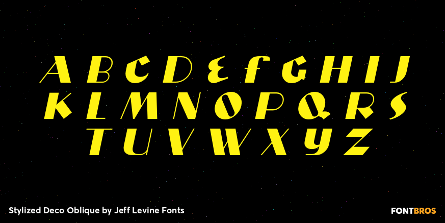 Stylized Deco Oblique Font Poster #2
