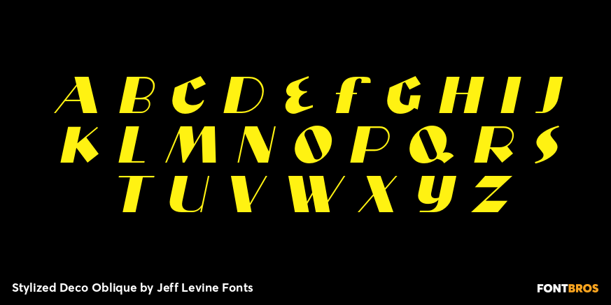 Stylized Deco Oblique Font Poster #3