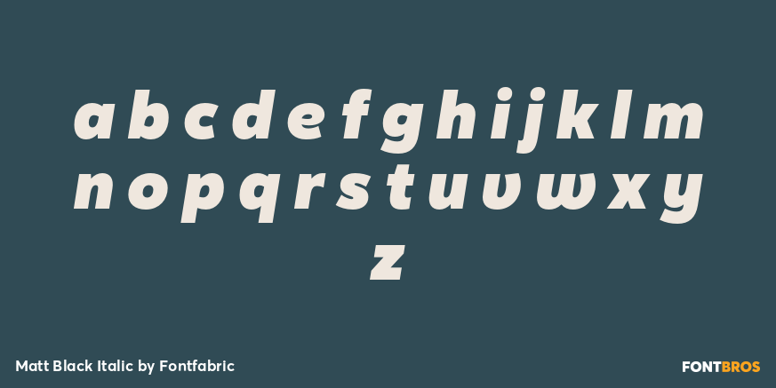 Matt Black Italic Font Poster #3