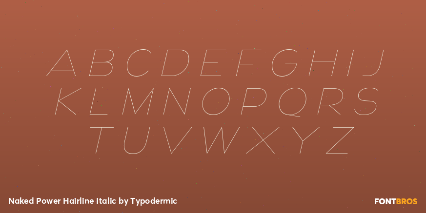 Naked Power Hairline Italic Font Poster #2