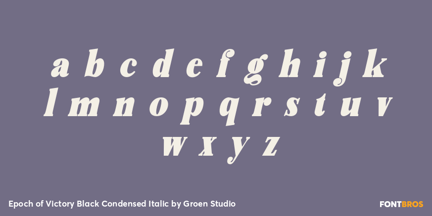 Epoch of Victory Black Condensed Italic Font Poster #3