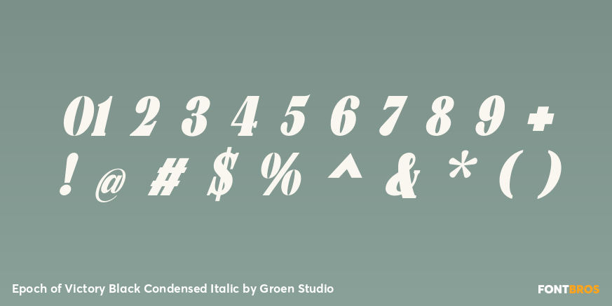 Epoch of Victory Black Condensed Italic Font Poster #4