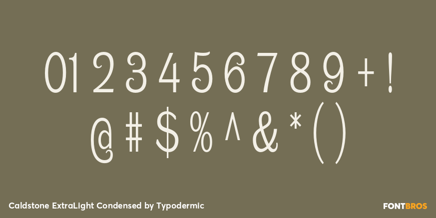 Caldstone ExtraLight Condensed Font Poster #1