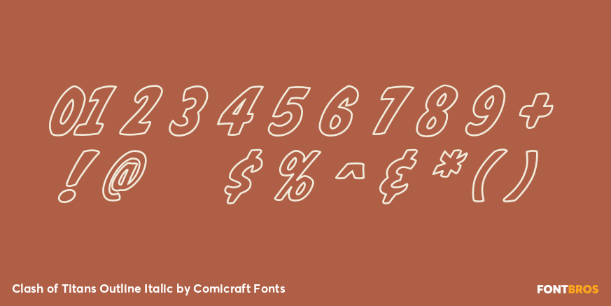 Clash of Titans Outline Italic Font Poster #4
