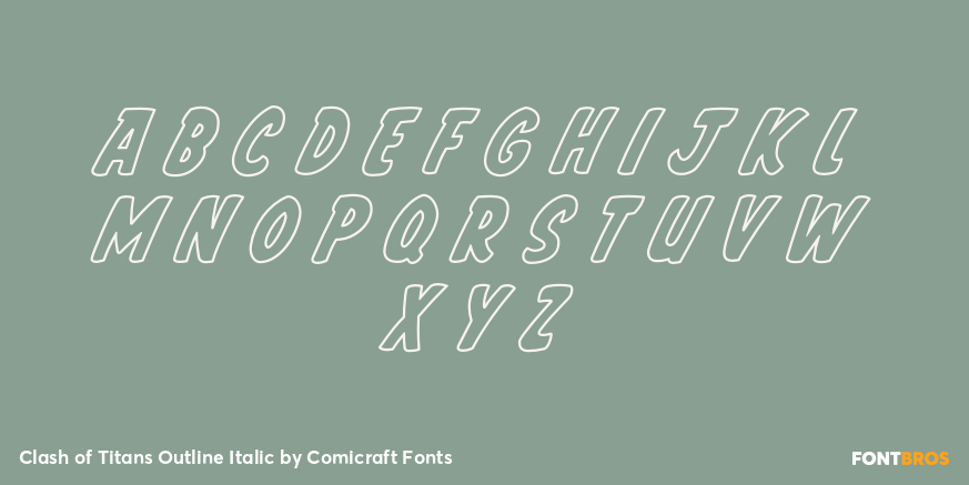 Clash of Titans Outline Italic Font Poster #2