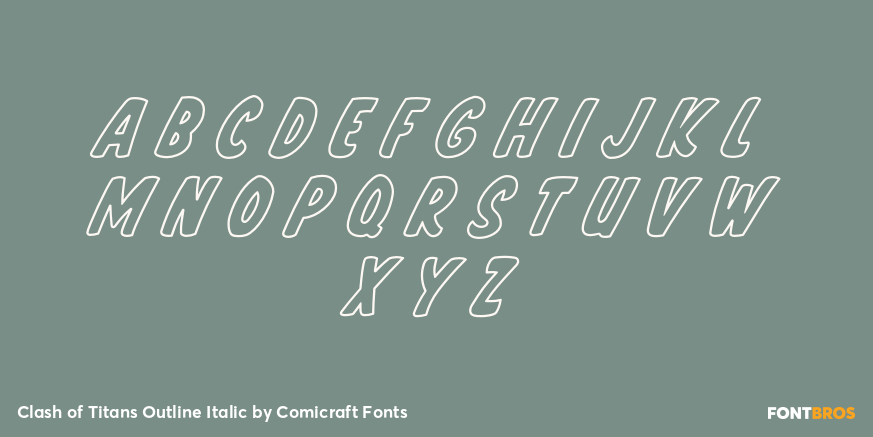 Clash of Titans Outline Italic Font Poster #3