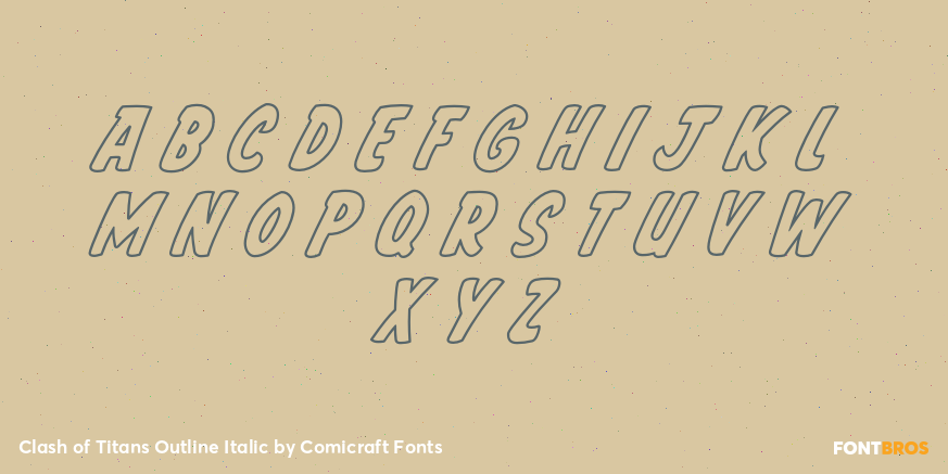 Clash of Titans Outline Italic Font Poster #2