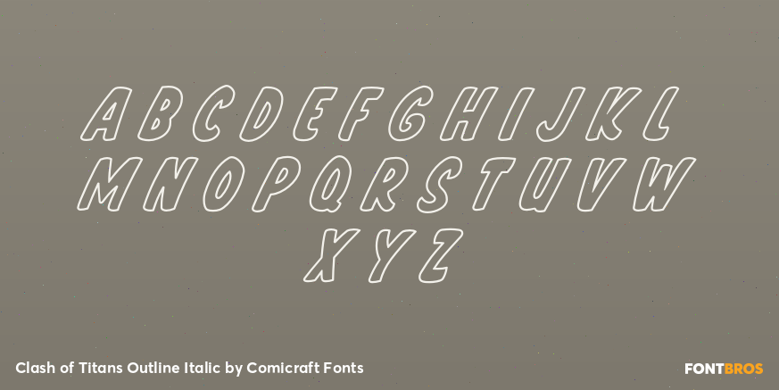 Clash of Titans Outline Italic Font Poster #3