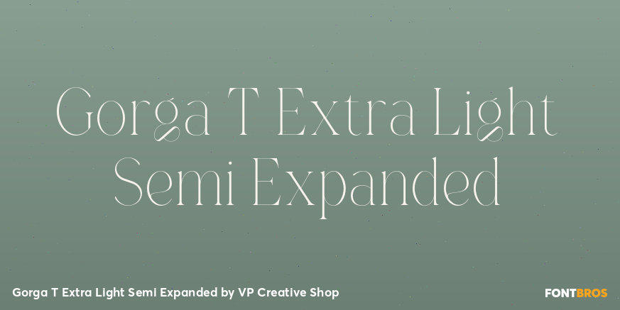 Gorga T Extra Light Semi Expanded Font Poster #1