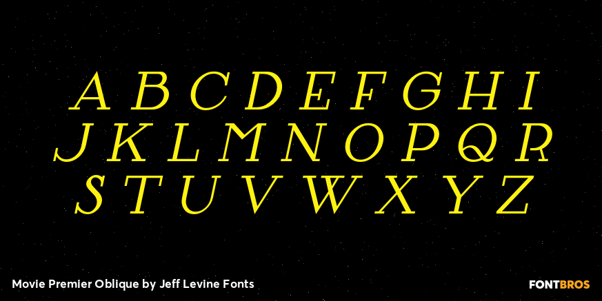 Movie Premier Oblique Font Poster #2