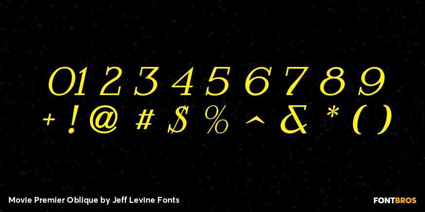 Movie Premier Oblique Font Poster #4