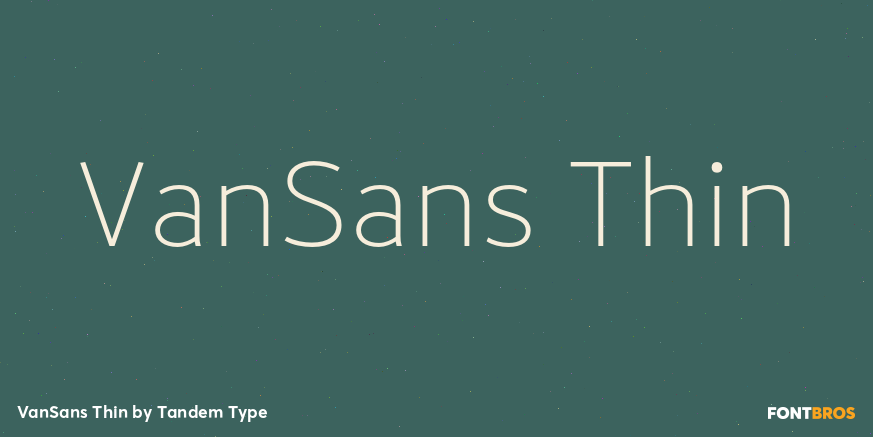 VanSans Thin Font Poster
