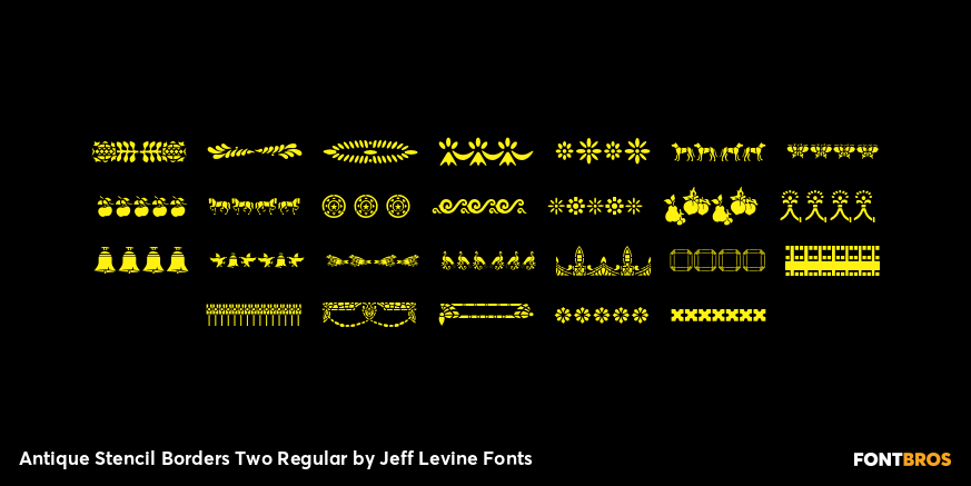 Antique Stencil Borders Two Regular Font Poster #2