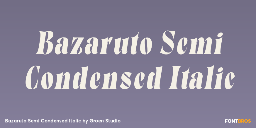 Bazaruto Semi Condensed Italic Poster