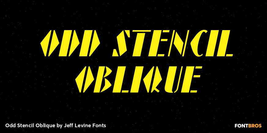 Odd Stencil Oblique Font Poster #1