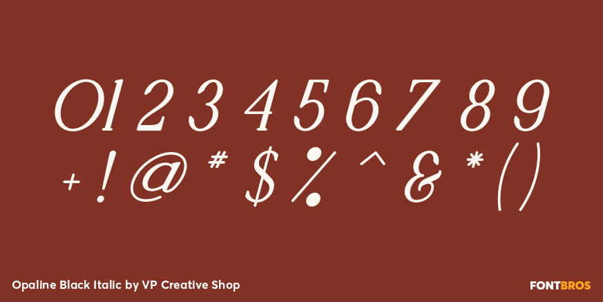 Opaline Black Italic Font Poster #1