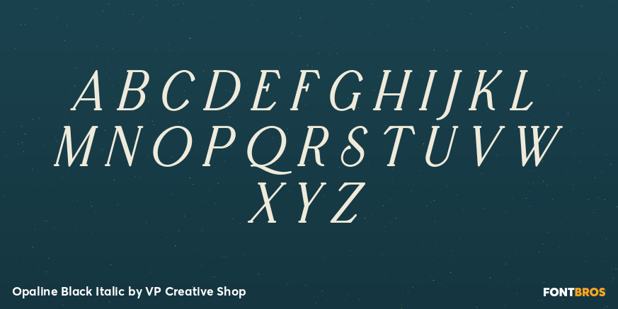 Opaline Black Italic Font Poster #1