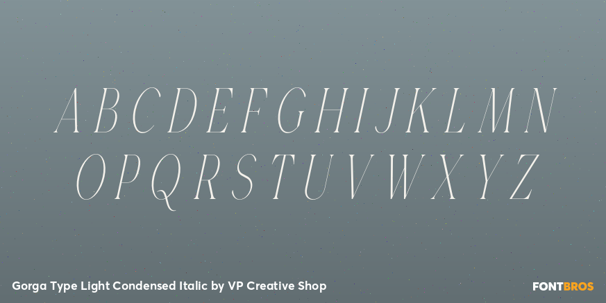 Gorga Type Light Condensed Italic Font Poster #2