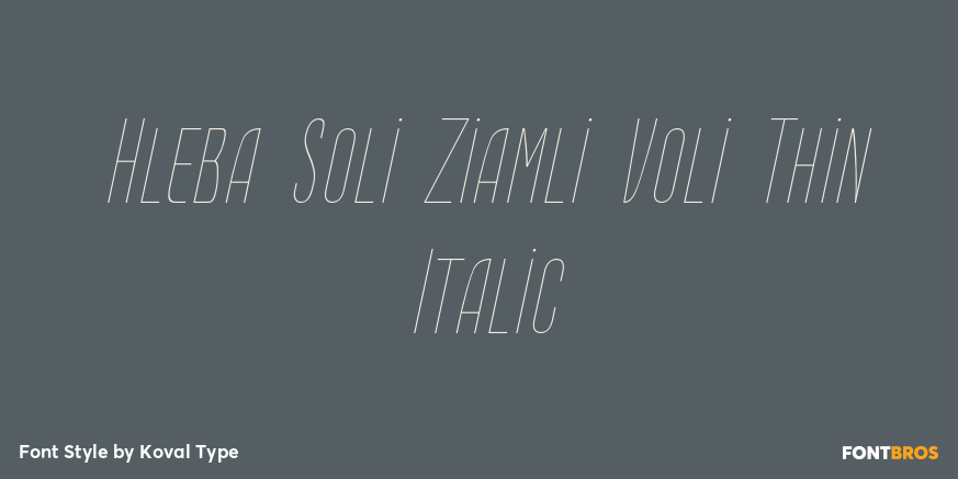 Hleba Soli Ziamli Voli Thin Italic Poster