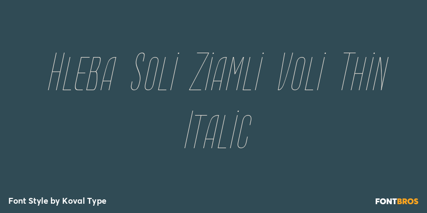 Hleba Soli Ziamli Voli Thin Italic Poster
