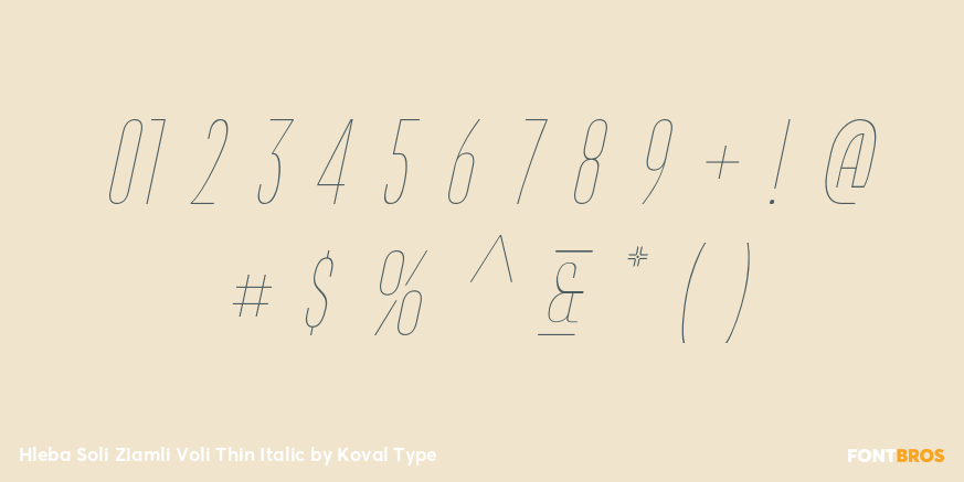 Hleba Soli Ziamli Voli Thin Italic Font Poster #1