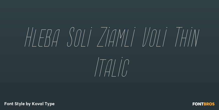 Hleba Soli Ziamli Voli Thin Italic Font Poster #1