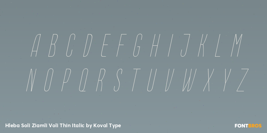 Hleba Soli Ziamli Voli Thin Italic Font Poster #2