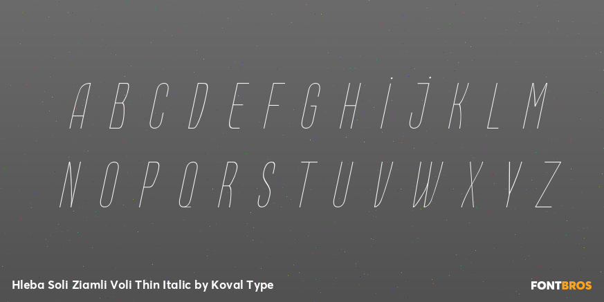 Hleba Soli Ziamli Voli Thin Italic Font Poster #3