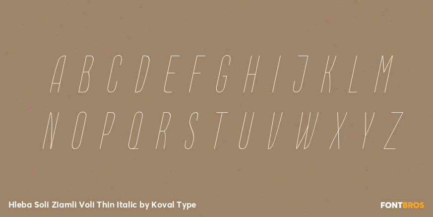 Hleba Soli Ziamli Voli Thin Italic Font Poster #1