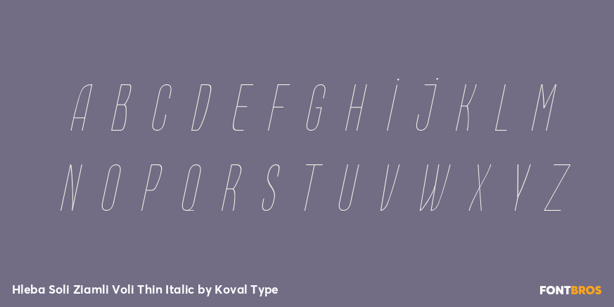 Hleba Soli Ziamli Voli Thin Italic Font Poster #1