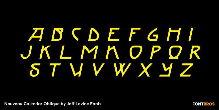 Nouveau Calendar Oblique Font Poster #3