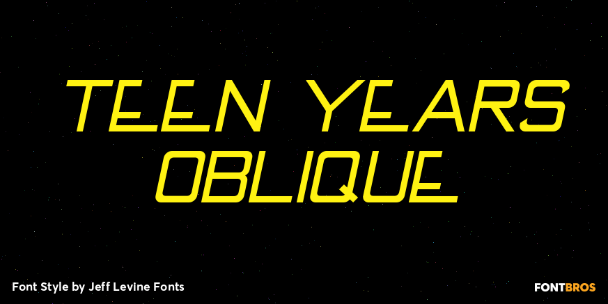 Teen Years Oblique Font Poster #1