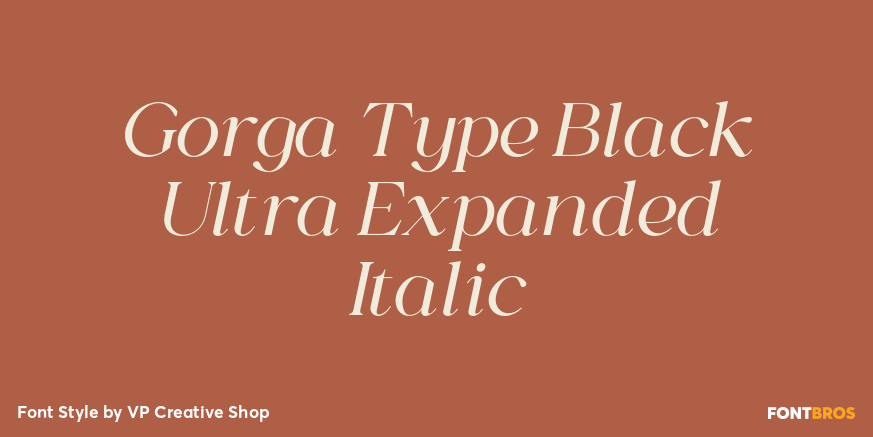 Gorga Type Black Ultra Expanded Italic Font Poster #1