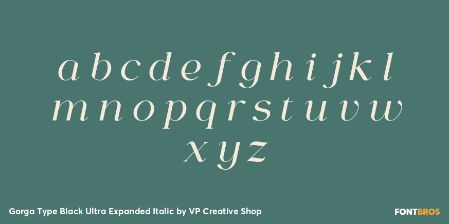 Gorga Type Black Ultra Expanded Italic Font Poster #3