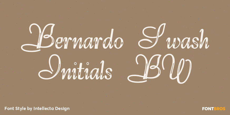 Bernardo Swash Initials BW Poster