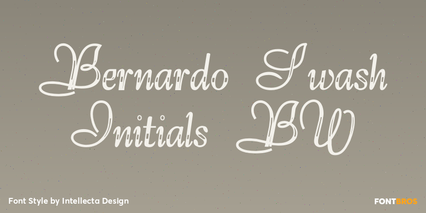 Bernardo Swash Initials BW Poster