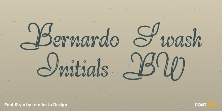 Bernardo Swash Initials BW Poster