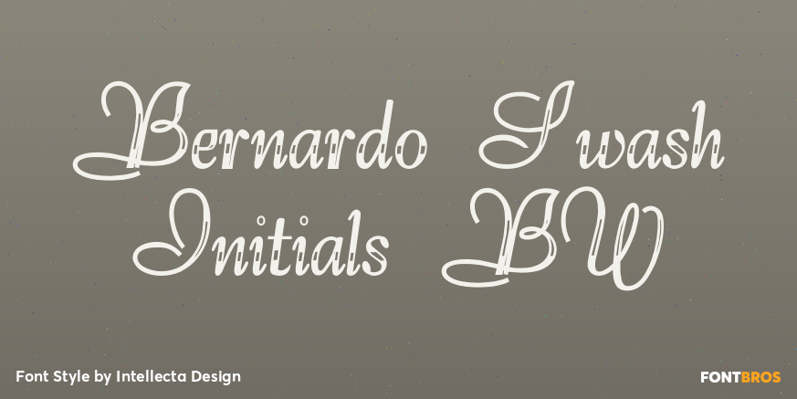 Bernardo Swash Initials BW Poster