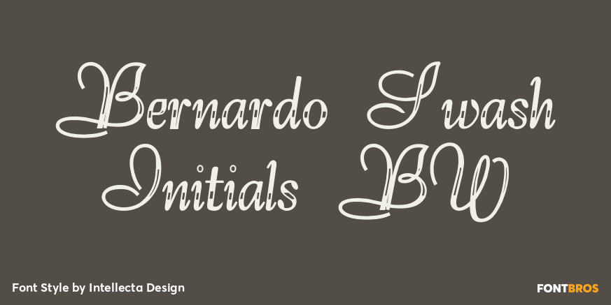 Bernardo Swash Initials BW Poster