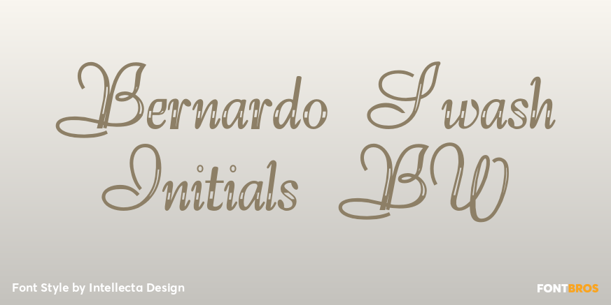 Bernardo Swash Initials BW Poster