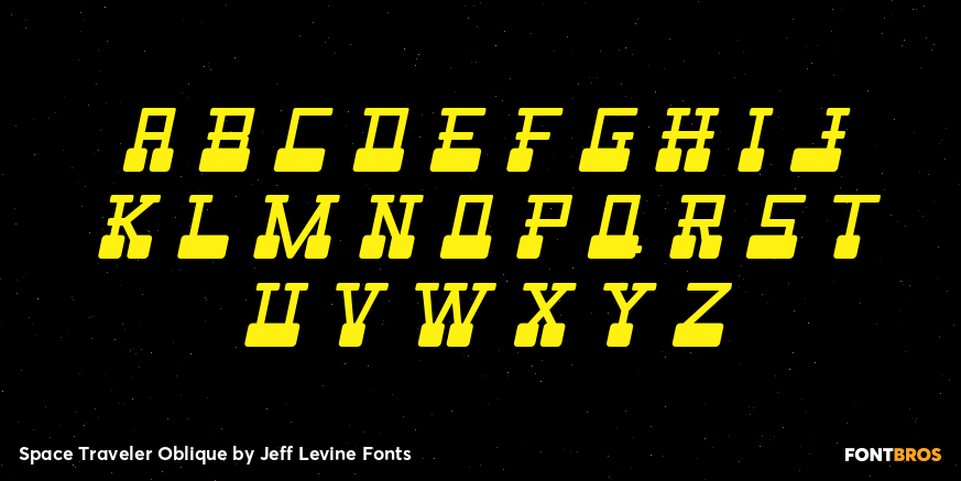 Space Traveler Oblique Font Poster #2