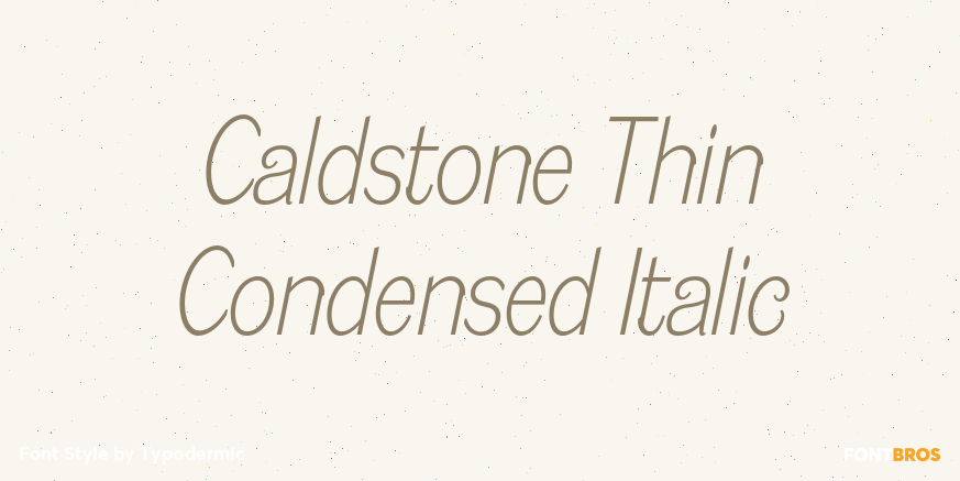 Caldstone Thin Condensed Italic Poster