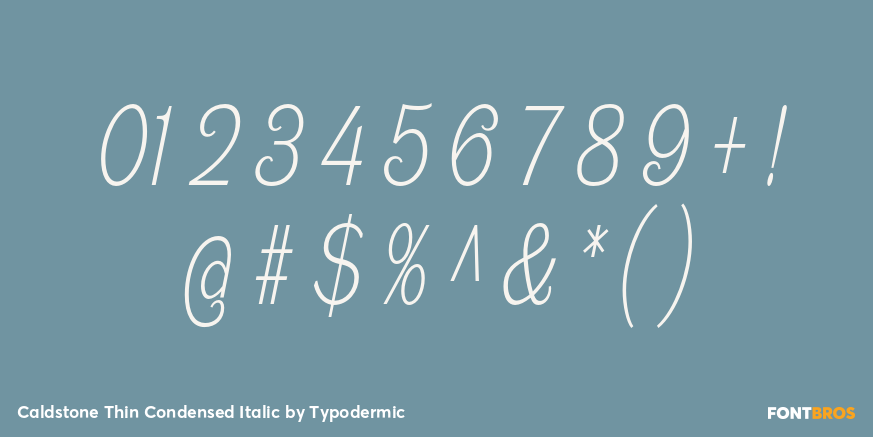 Caldstone Thin Condensed Italic Font Poster #1