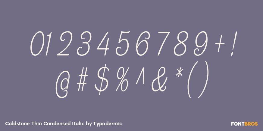 Caldstone Thin Condensed Italic Font Poster #4