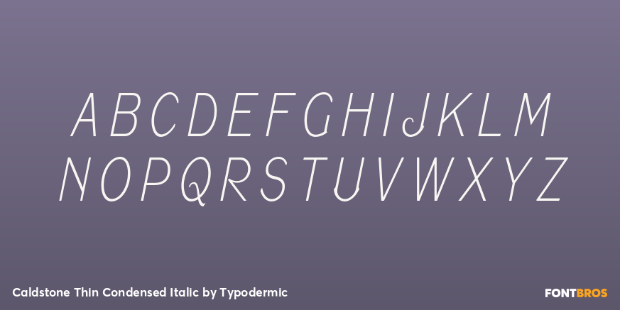 Caldstone Thin Condensed Italic Font Poster #1