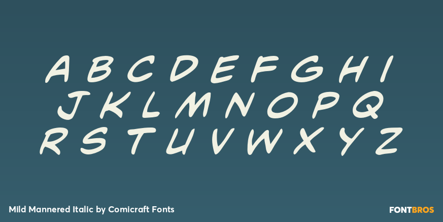 Mild Mannered Italic Font Poster #2