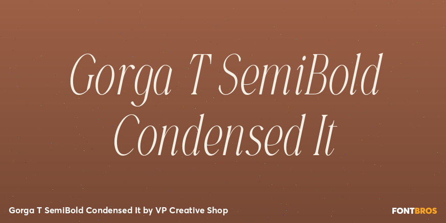 Gorga T SemiBold Condensed It Font Poster #1
