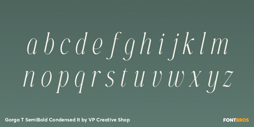 Gorga T SemiBold Condensed It Font Poster #3