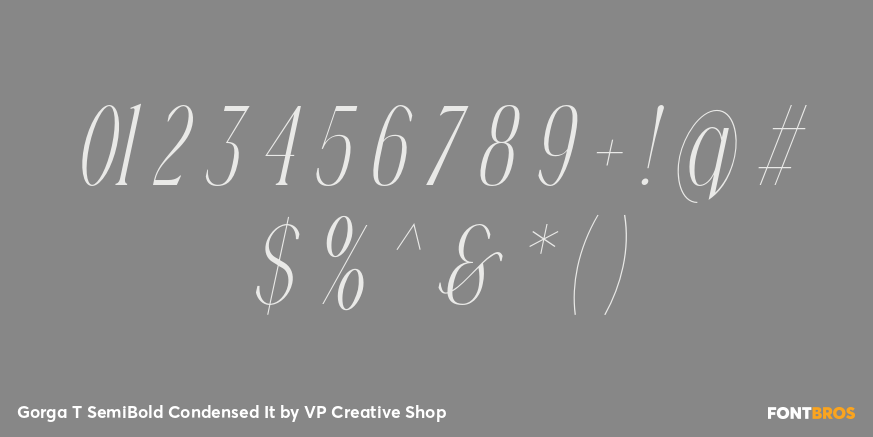Gorga T SemiBold Condensed It Font Poster #4